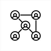 people connection outline icon. network black line illustration. vector