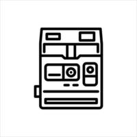 vintage instant camera outline icon. retro camera line illustration. vector
