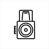 vintage SLR camera outline icon. antique camera line illustration. vector