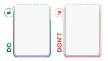 Do and dont infographic template empty style vector