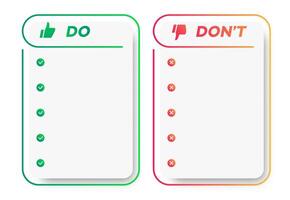 Do and dont infographic frane template vector