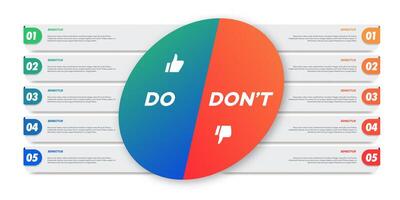 Do and dont infographic design vector