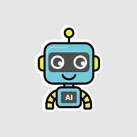 a cartoon robot with the word ai on it vector