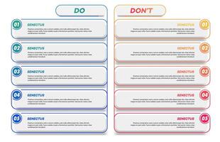 Do and dont infographic design template vector
