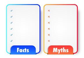 Facts and myths frame template vector