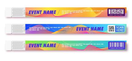 Bracelet event access different color for id fan zone vector