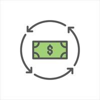 cashflow filled outline icon. cash management color line illustration. vector