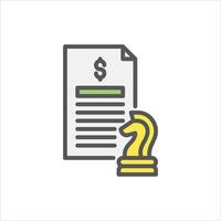 financial planning filled outline icon. financial strategy color line illustration. vector