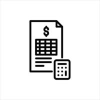 accounting outline icon. calculation black line illustration. vector