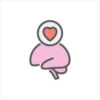positive mind filled outline icon. self love color line illustration. vector