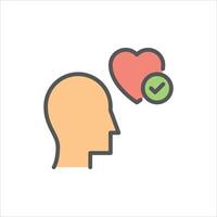 belief filled outline icon. mindset color line illustration. vector