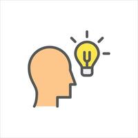 idea filled outline icon. think color line illustration. vector