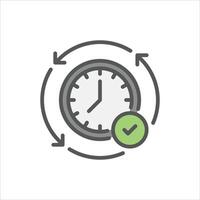 discipline filled outline icon. time control color line illustration. vector