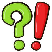 Funny Question and Exclamation Marks Cartoon Illustration vector