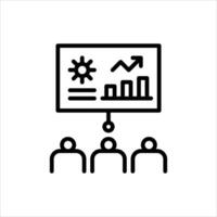 training outline icon. workshop black line illustration. vector