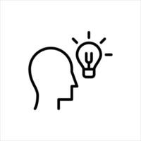 idea outline icon. think black line illustration. vector