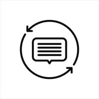 feedback system outline icon. evaluation black line illustration. vector