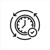 discipline outline icon. time control black line illustration. vector