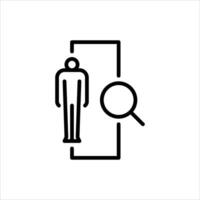 self analysis outline icon. introspection black line illustration. vector