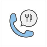 order food filled outline icon. call color line illustration. vector