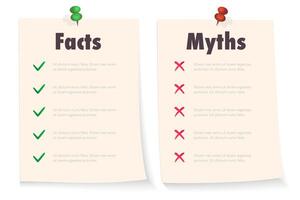 Facts and myths frame template for design project vector