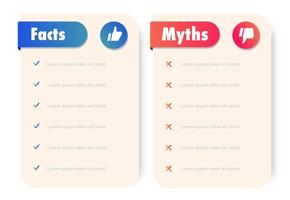 Facts and myths frame template modern style vector