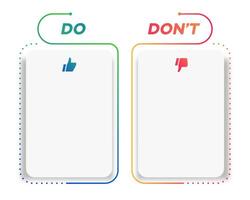 Do and dont infographic template for design blank vector