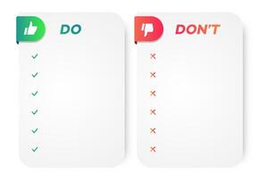 Do and dont infographic template empty vector