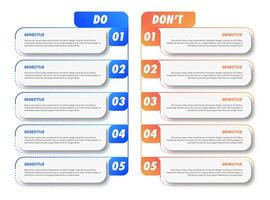Do and dont infographic design template modern vector