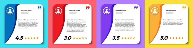 Feedback box set colorful style for design project vector