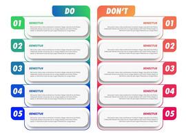 Do and dont infographic design for design vector