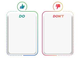 Do and dont infographic template for project vector
