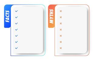 Facts and myths frame template for project vector