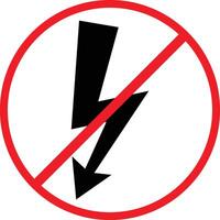 No High Voltage. Restriction Icon Symbol vector