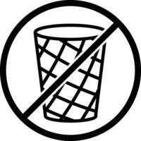 No Trashing. Restriction Icon Symbol vector