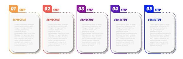 Bullet points numbers from 1 to 5 list markers vector