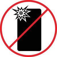 No Phone Flash Photography Restriction Icon Symbol vector
