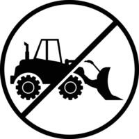 No Heavy Machinery Allowed Restriction Icon Symbol vector