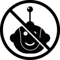 No AI Training. Robot Icon Symbol vector