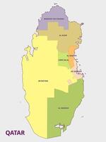 Map of Qatar with Administrative Regions vector