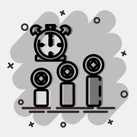 Icon block time. Crypto currency elements. Icon in comic style. vector