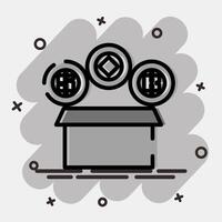 Icon initial coin offering. Crypto currency elements. Icon in comic style. vector