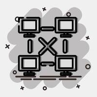Icon peer to peer. Crypto currency elements. Icon in comic style. vector