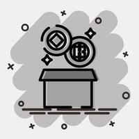 Icon block reward. Crypto currency elements. Icon in comic style. vector