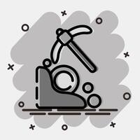 Icon mining. Crypto currency elements. Icon in comic style. vector
