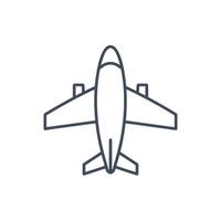 Simple airplane icon top view line art design vector