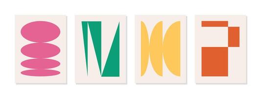 A modern minimalist wall art design with abstract shapes in soft tones. Perfect for digital prints, covers, cards, and decorative wall pieces. vector