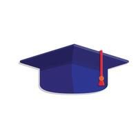 education icon. student. graduation cap on white background. smart, study, clever. isometric design style vector