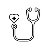 Icon a stethoscope, isolated against a clean background. vector