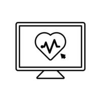 Icon a monitor, isolated against a clean background. vector